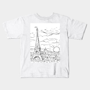 Vintage Paris Sketch Kids T-Shirt